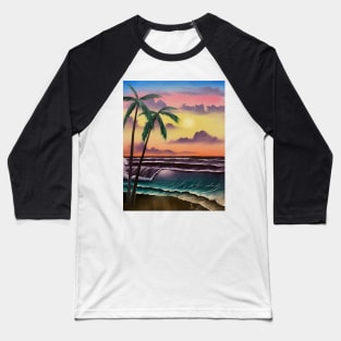 Tropical Beach Baseball T-Shirt